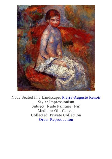 Pierre-Auguste Renoir Paintings for Reproduction - www.paintingz.com