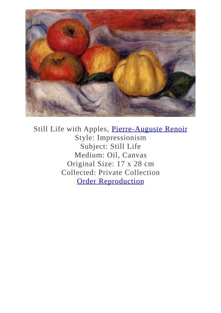 Pierre-Auguste Renoir Paintings for Reproduction - www.paintingz.com