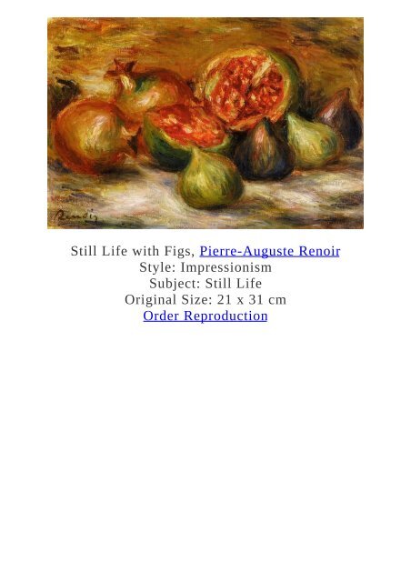 Pierre-Auguste Renoir Paintings for Reproduction - www.paintingz.com