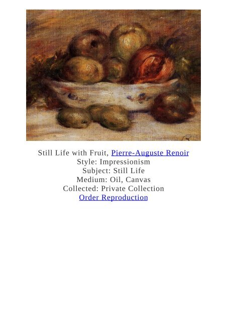 Pierre-Auguste Renoir Paintings for Reproduction - www.paintingz.com