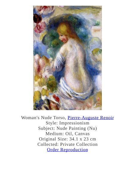 Pierre-Auguste Renoir Paintings for Reproduction - www.paintingz.com