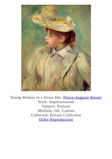 Pierre-Auguste Renoir Paintings for Reproduction - www.paintingz.com