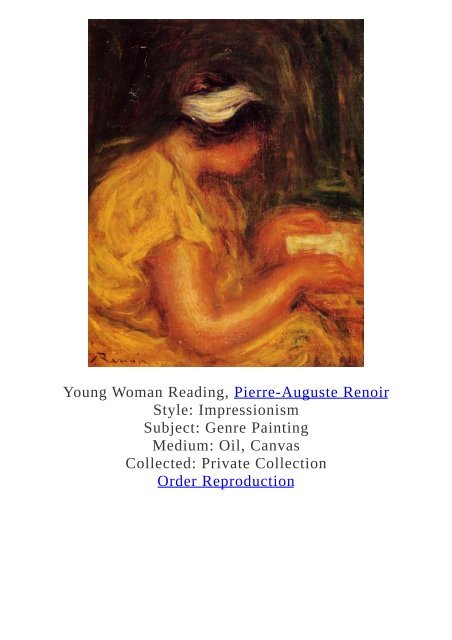 Pierre-Auguste Renoir Paintings for Reproduction - www.paintingz.com