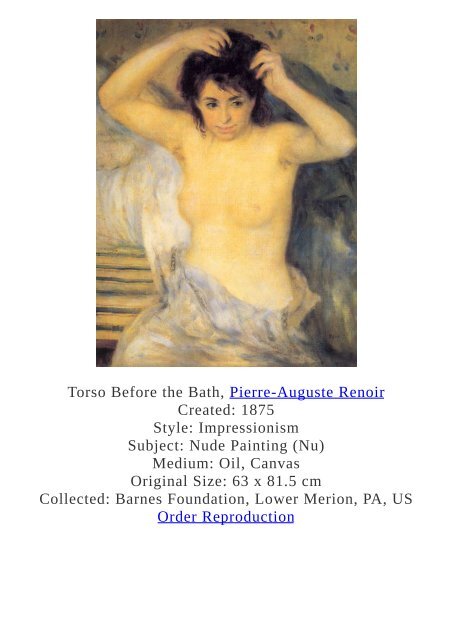 Pierre-Auguste Renoir Paintings for Reproduction - www.paintingz.com