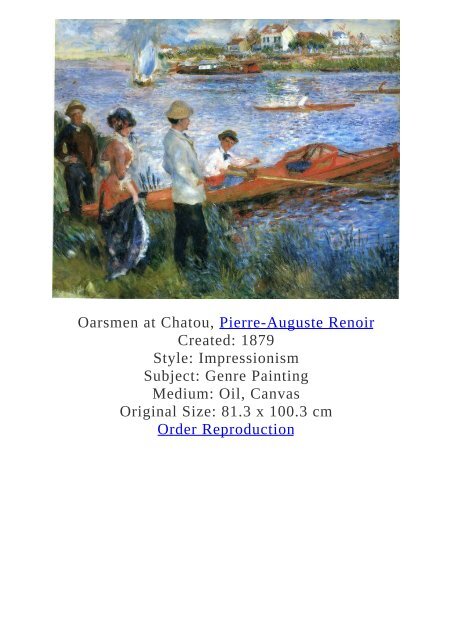 Pierre-Auguste Renoir Paintings for Reproduction - www.paintingz.com