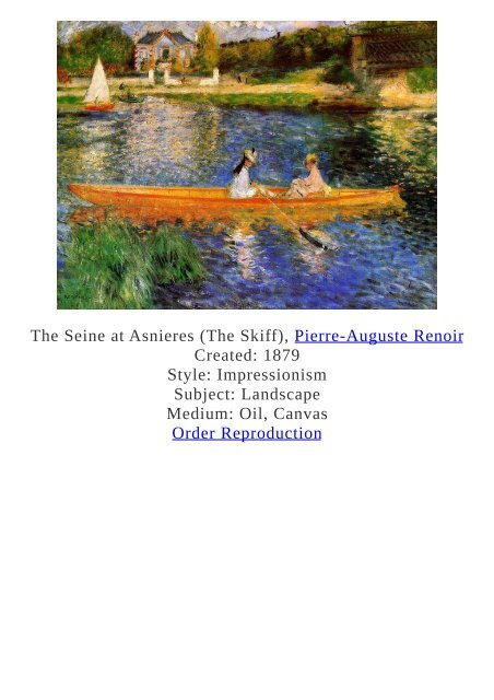 Pierre-Auguste Renoir Paintings for Reproduction - www.paintingz.com