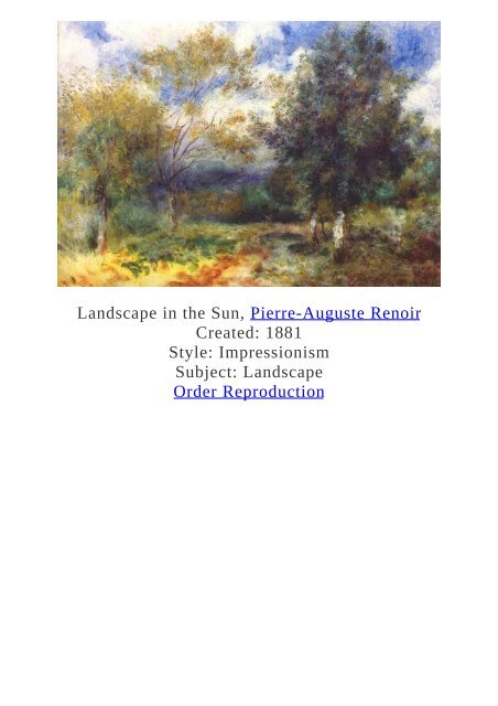 Pierre-Auguste Renoir Paintings for Reproduction - www.paintingz.com