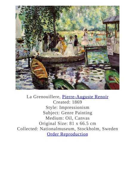 Pierre-Auguste Renoir Paintings for Reproduction - www.paintingz.com