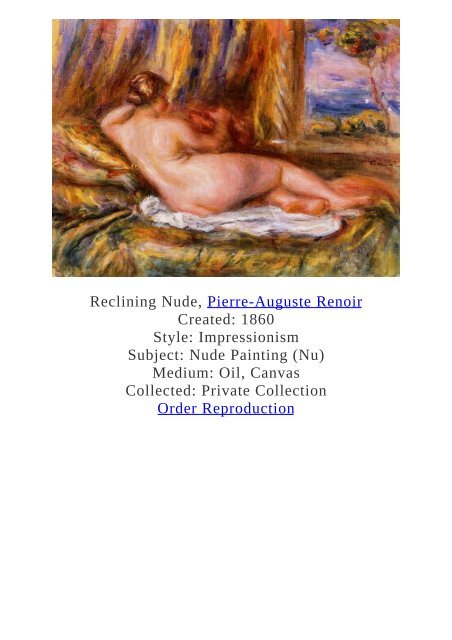 Pierre-Auguste Renoir Paintings for Reproduction - www.paintingz.com