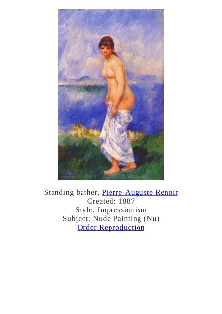 Pierre-Auguste Renoir Paintings for Reproduction - www.paintingz.com