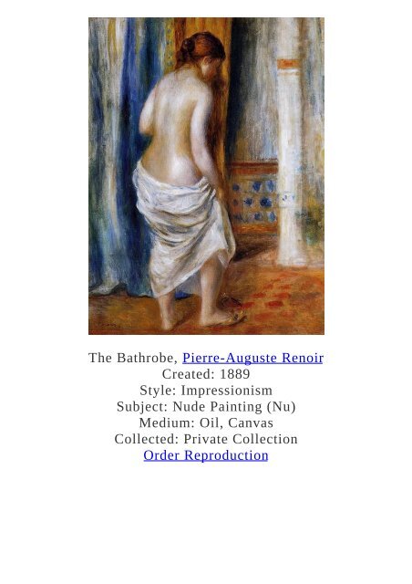 Pierre-Auguste Renoir Paintings for Reproduction - www.paintingz.com