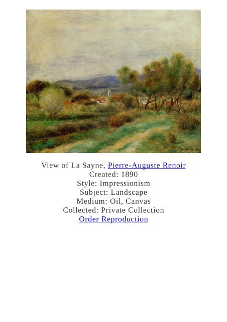 Pierre-Auguste Renoir Paintings for Reproduction - www.paintingz.com