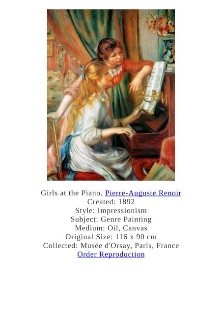 Pierre-Auguste Renoir Paintings for Reproduction - www.paintingz.com