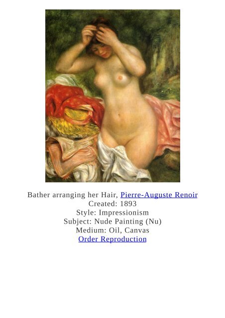 Pierre-Auguste Renoir Paintings for Reproduction - www.paintingz.com