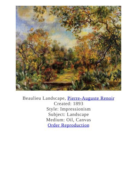 Pierre-Auguste Renoir Paintings for Reproduction - www.paintingz.com