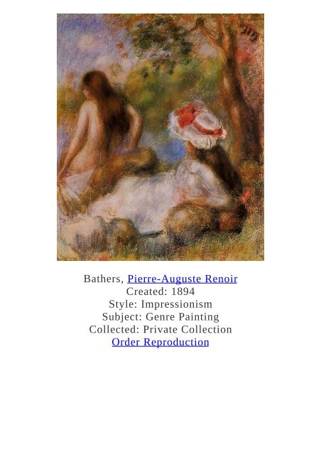 Pierre-Auguste Renoir Paintings for Reproduction - www.paintingz.com