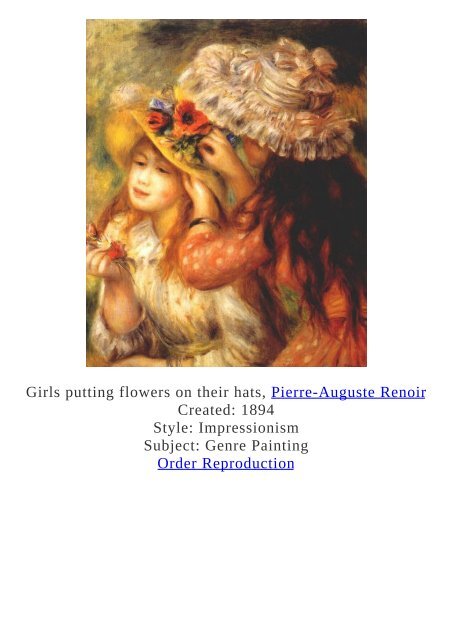 Pierre-Auguste Renoir Paintings for Reproduction - www.paintingz.com