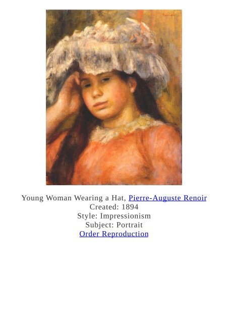 Pierre-Auguste Renoir Paintings for Reproduction - www.paintingz.com