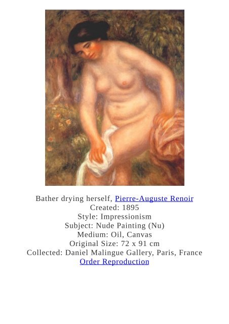 Pierre-Auguste Renoir Paintings for Reproduction - www.paintingz.com