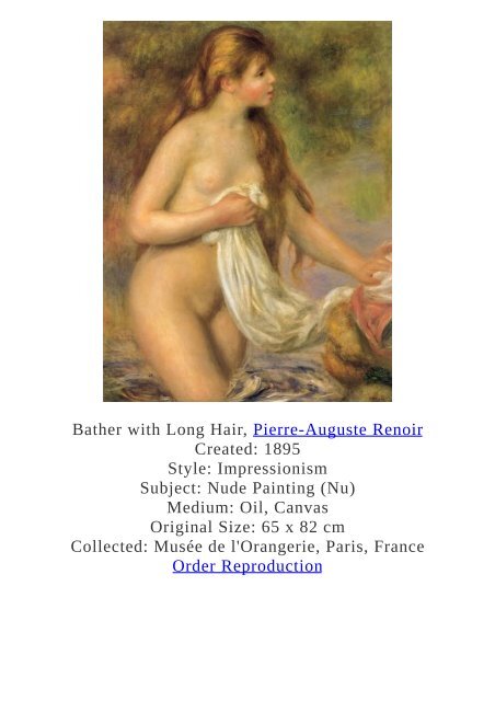 Pierre-Auguste Renoir Paintings for Reproduction - www.paintingz.com