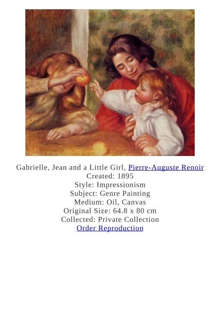 Pierre-Auguste Renoir Paintings for Reproduction - www.paintingz.com