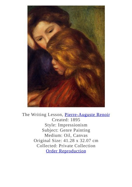 Pierre-Auguste Renoir Paintings for Reproduction - www.paintingz.com