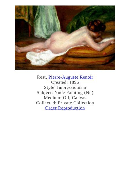 Pierre-Auguste Renoir Paintings for Reproduction - www.paintingz.com