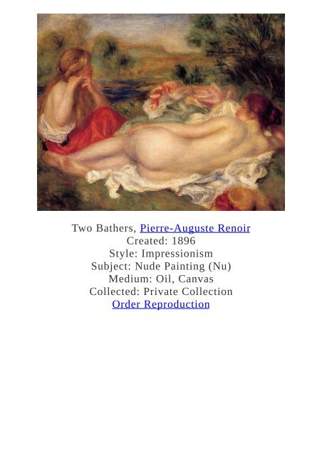 Pierre-Auguste Renoir Paintings for Reproduction - www.paintingz.com