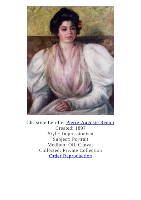 Pierre-Auguste Renoir Paintings for Reproduction - www.paintingz.com