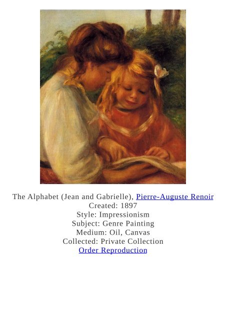 Pierre-Auguste Renoir Paintings for Reproduction - www.paintingz.com