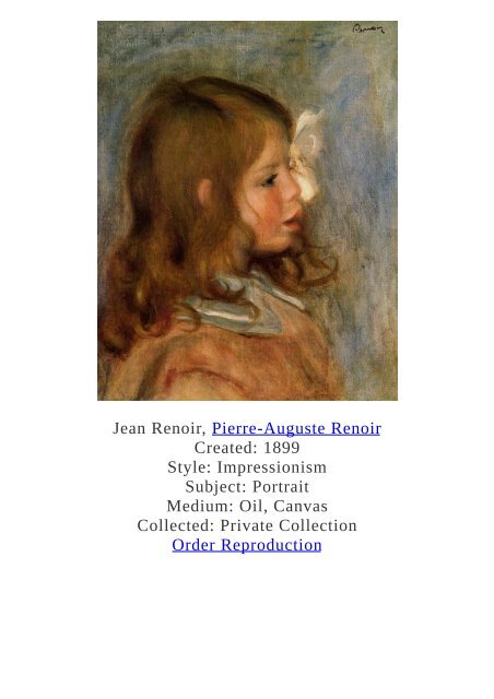 Pierre-Auguste Renoir Paintings for Reproduction - www.paintingz.com