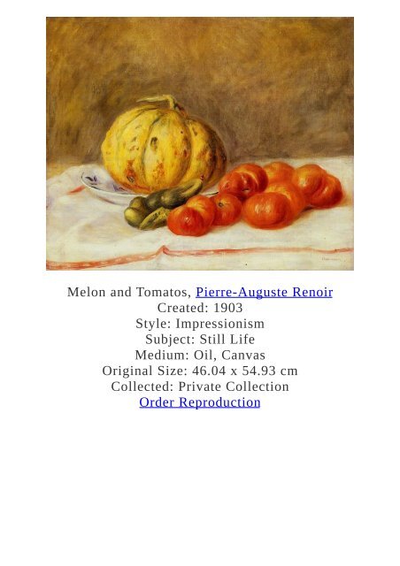 Pierre-Auguste Renoir Paintings for Reproduction - www.paintingz.com