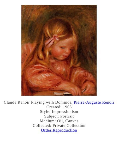 Pierre-Auguste Renoir Paintings for Reproduction - www.paintingz.com