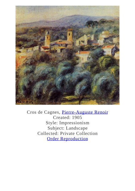 Pierre-Auguste Renoir Paintings for Reproduction - www.paintingz.com