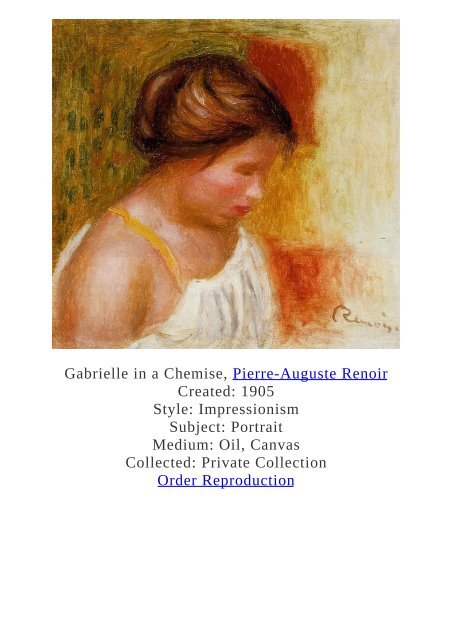 Pierre-Auguste Renoir Paintings for Reproduction - www.paintingz.com