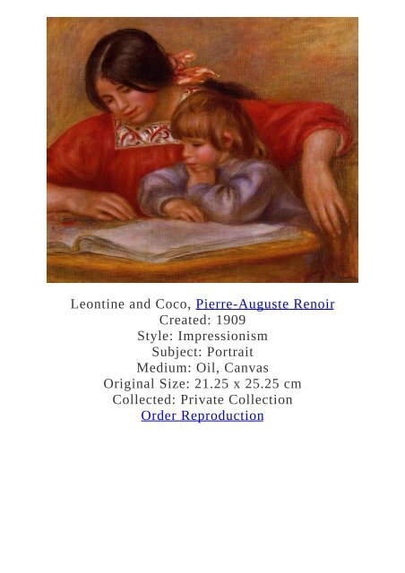 Pierre-Auguste Renoir Paintings for Reproduction - www.paintingz.com