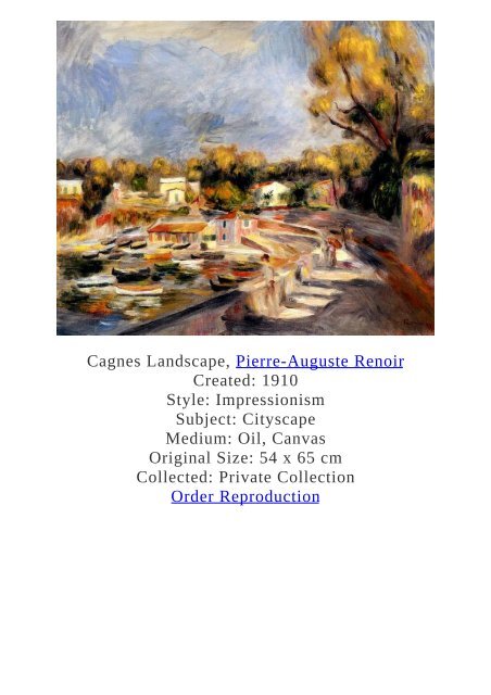 Pierre-Auguste Renoir Paintings for Reproduction - www.paintingz.com