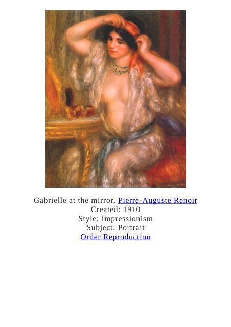 Pierre-Auguste Renoir Paintings for Reproduction - www.paintingz.com