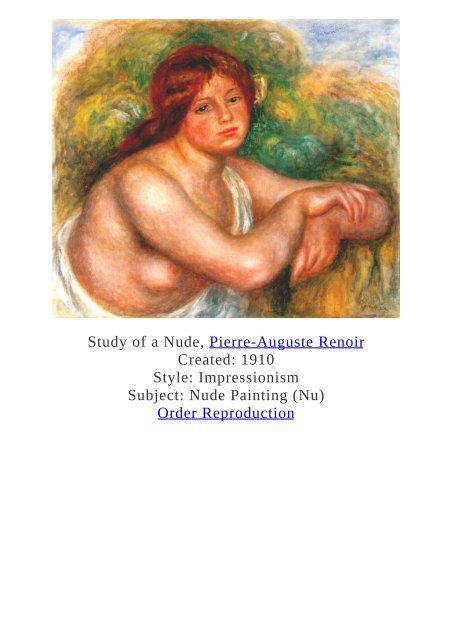 Pierre-Auguste Renoir Paintings for Reproduction - www.paintingz.com