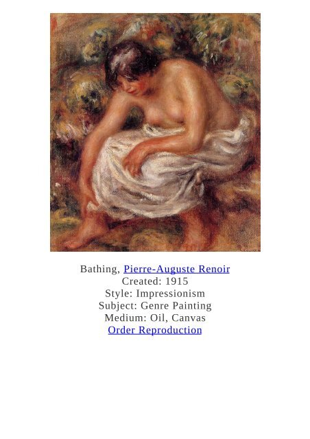 Pierre-Auguste Renoir Paintings for Reproduction - www.paintingz.com