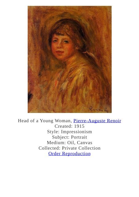 Pierre-Auguste Renoir Paintings for Reproduction - www.paintingz.com