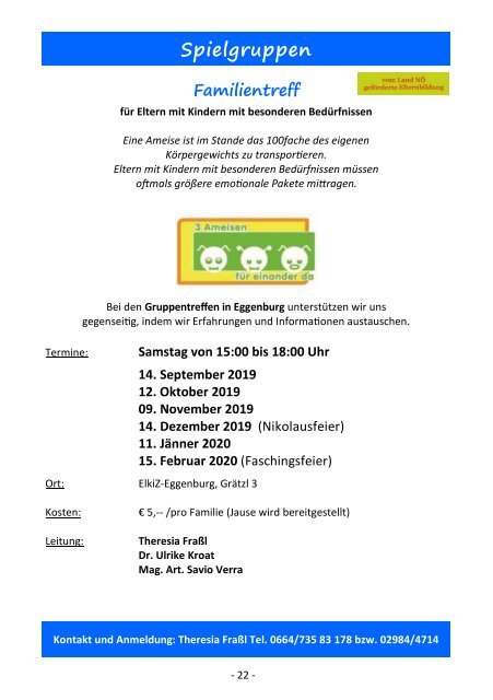 ElkiZ Herbstprogramm 2019