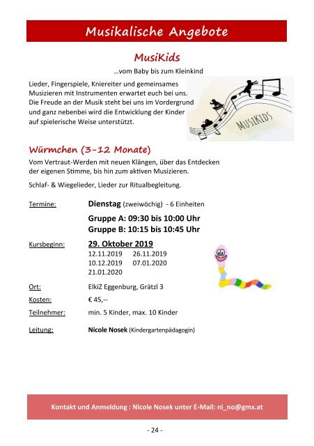 ElkiZ Herbstprogramm 2019