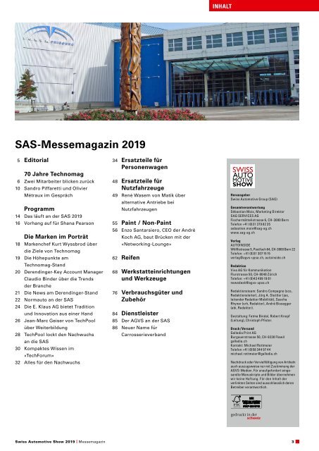 Messemagazin Swiss Automotive Show 2019