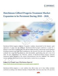 Hutchinson-Gilford Progeria Treatment Market Revenue Growth Predicted by 2026