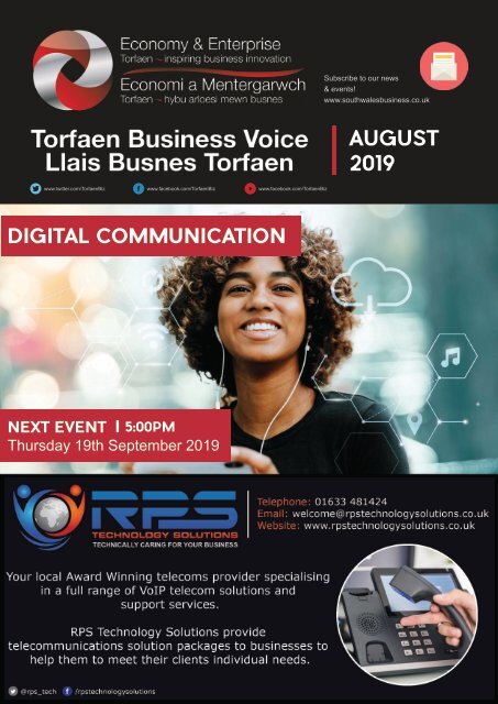 Torfaen Business Voice Newsletter August 2019 English