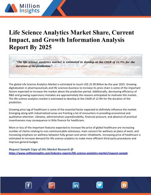Life Science Analytics Market Share, Current Impact, and Growth ...
