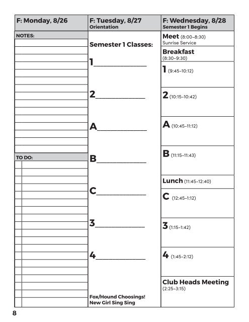 2019-2020 FXC Planner