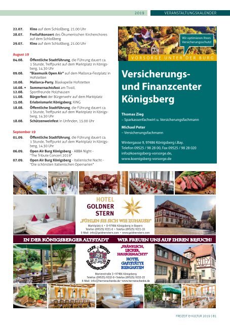 Veranstaltungsmagazin Landkreis Haßberge und Region 2019