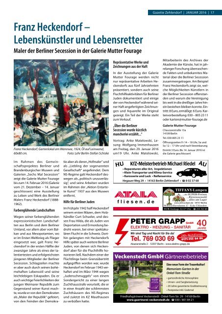 Gazette Zehlendorf Januar 2016